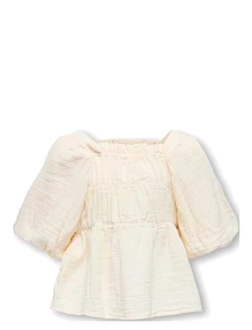 Kogthyra Life S/S Square Top Cp Wvn Kids Only Beige