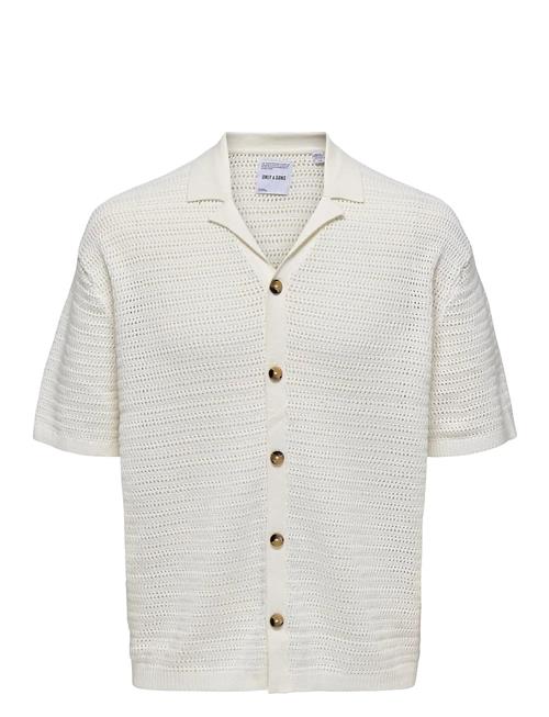 Onsthiago Ovz 7 Ss Resort Crochet Shirt ONLY & SONS White