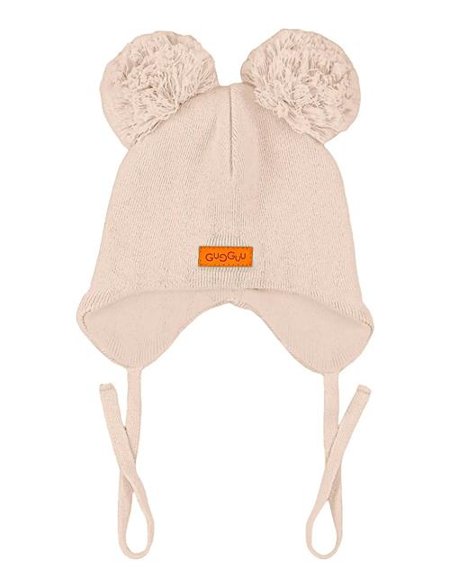 Cotton Double Tuft Baby Beanie Gugguu Beige