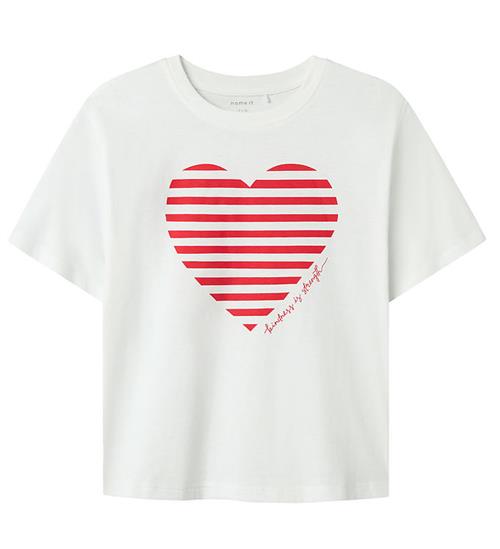 Name It Name it T-shirt - NkfFesko - Bright White/CHINESE RED HEART