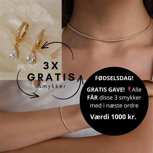 ByMelanie FØDSELSDAGSGAVE  3x Krystal smykker ( Værdi 1.000 kr. )