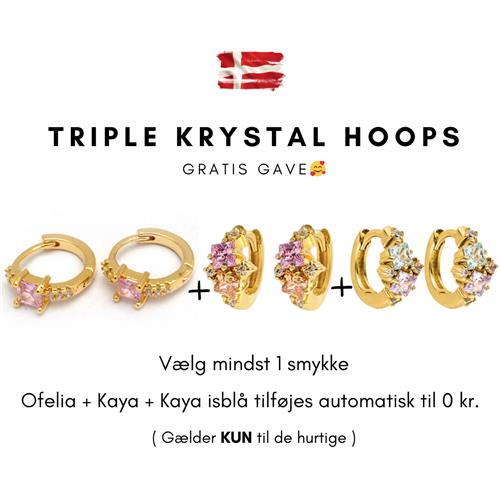 ByMelanie TRIPLE KRYSTAL HOOPS - GRATIS GAVE  Værdi 840 kr.