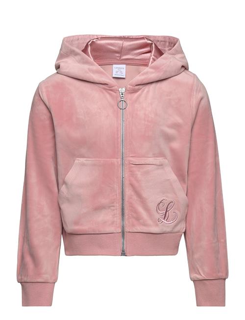 Sweatshirt Velour With Hoodie Lindex Pink