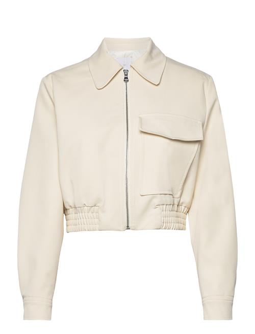 Bomber Jacket With Cargo Pocket Mango Beige