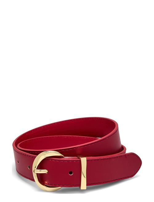 Oval Buckle Belt Mango Red