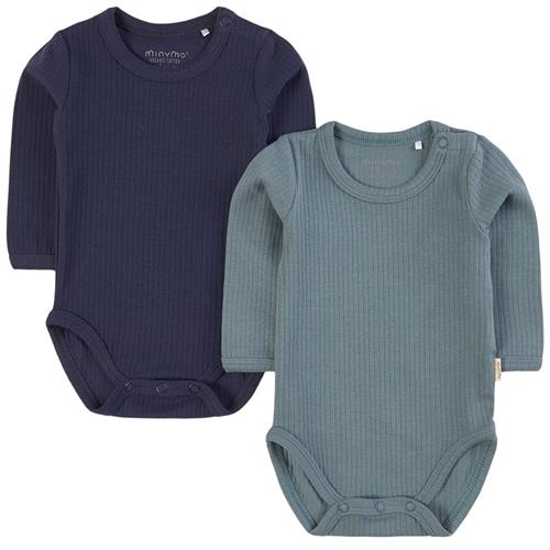 Minymo 2-pak Rib Babybodyer Goblin Blue | Blå | 68 cm