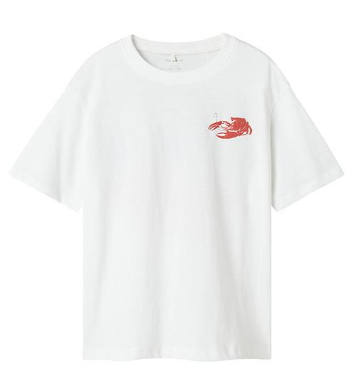 Name It Name it T-shirt - NkmFonnot - Bright White/LOBSTER