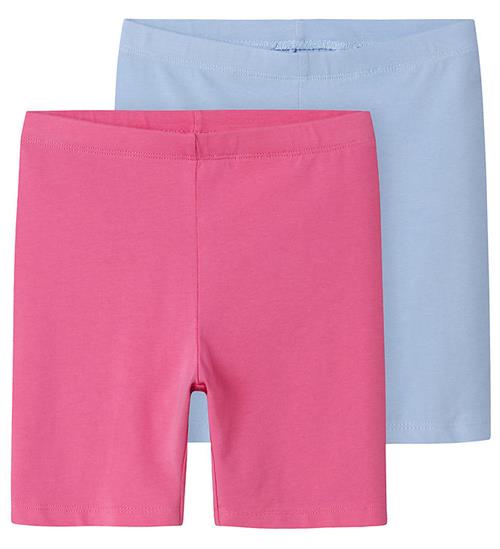 Name It Cykelshorts - 2-pak - Noos - Serenity/W. Carmine Rose