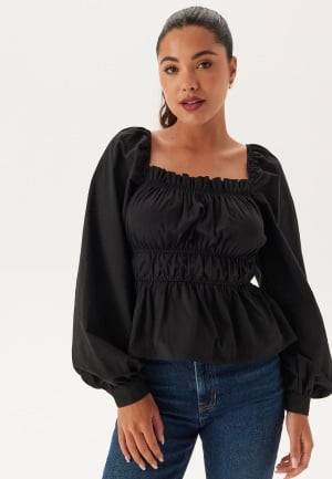 Se BUBBLEROOM Smock Blouse Black L ved Bubbleroom