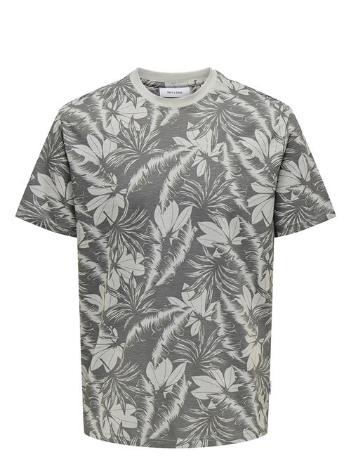 Onsperry Life Reg Leaf Aop Ss Tee Noos ONLY & SONS Grey