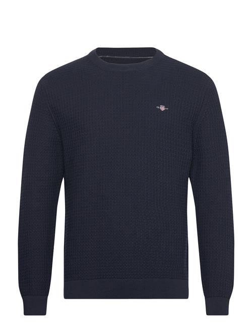 Cotton Textured C-Neck GANT Navy