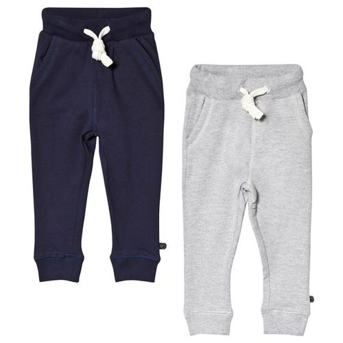 Minymo Mjukisbyxor, Sweat Pant, 2-pack, Dark Navy/ Grey Melange | Blå | 80 cm