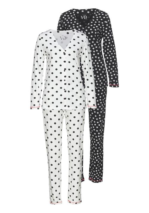 VIVANCE Pyjamas  sort / hvid