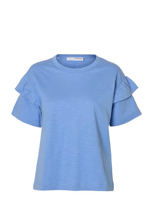 Slfrylie Ss Florence Tee M Noos Selected Femme Blue