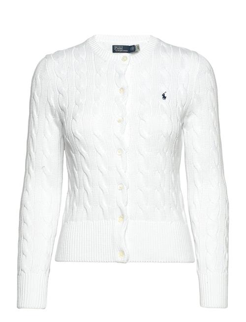 Cable-Knit Cotton Crewneck Cardigan Polo Ralph Lauren White