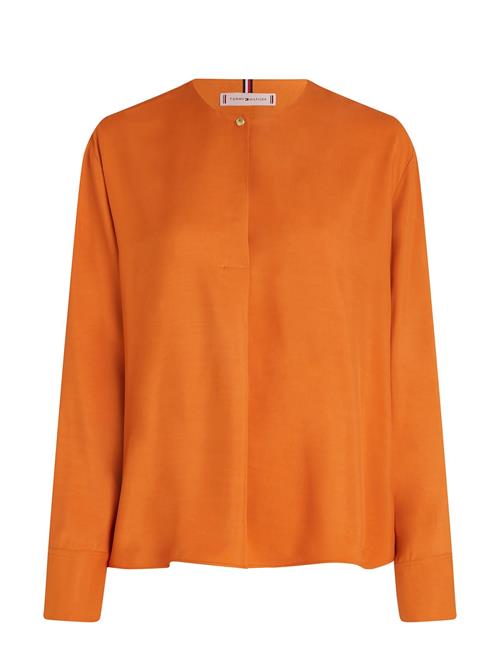 Fluid Viscose V-Neck Rlxd Blouse Tommy Hilfiger Orange