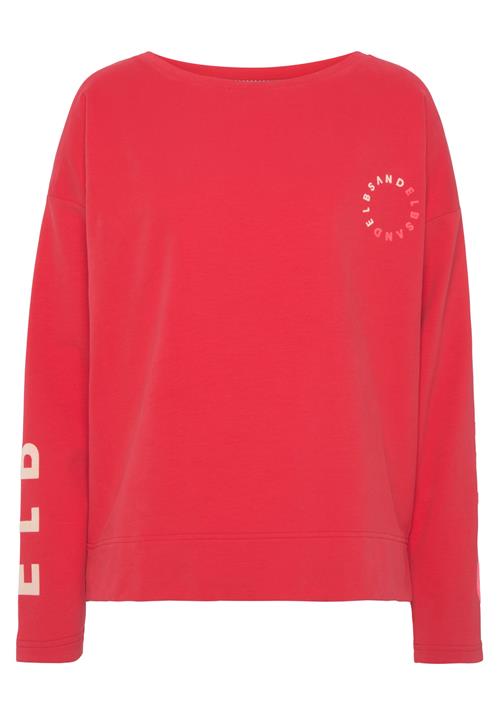 Elbsand Sweatshirt  rød / hvid