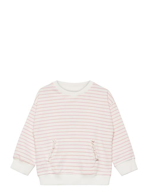 Striped Cotton-Blend Sweatshirt Mango Pink