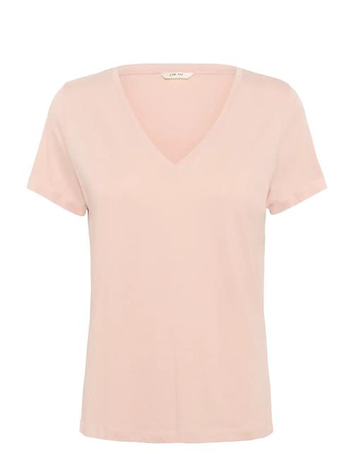 Crnaia Deep V-Neck T-Shirt Cream Pink