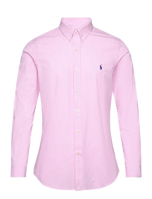 Slim Fit Striped Stretch Poplin Shirt Polo Ralph Lauren Pink