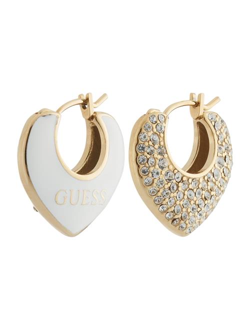 GUESS Øreringe  guld / transparent / hvid