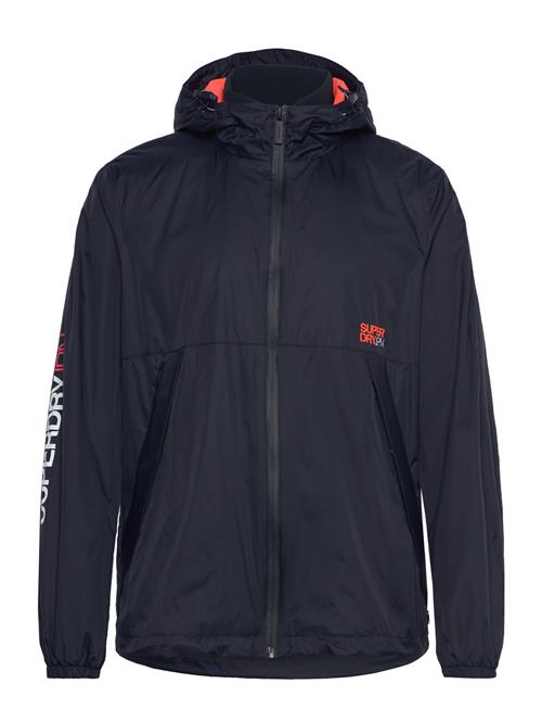 Hooded Logo Windbreaker Jacket Superdry Sport Navy