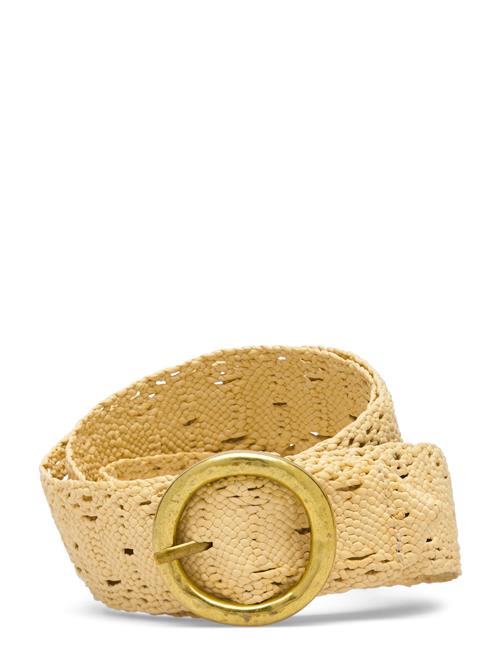 Crochet Belt With Buckle Mango Beige