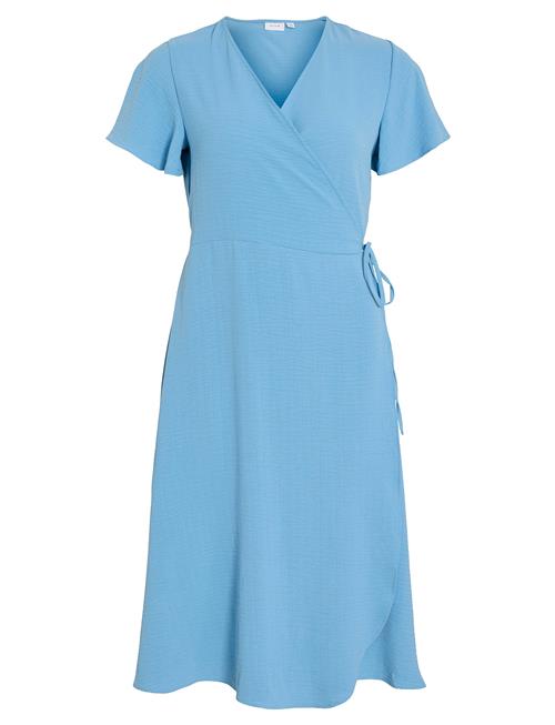 Vilovie S/S Wrap Midi Dress - Noos Vila Blue