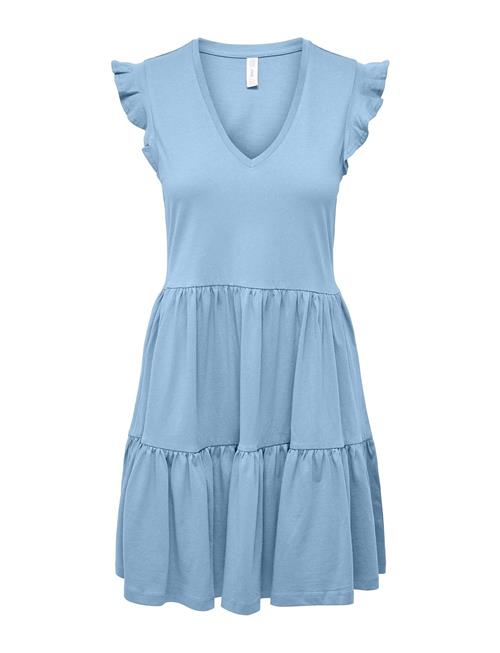 Onlmay Cap Sleeves Frill Dress ONLY Blue
