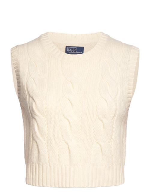 Cropped Cable Wool-Cashmere Sweater Polo Ralph Lauren Cream