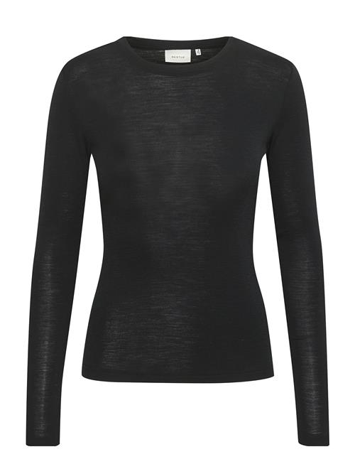 Se Niniagz Ls Wool Roundneck Noos Gestuz Black ved Booztlet