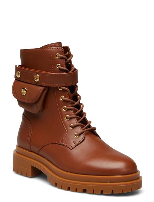 Cammie Burnished Leather Boot Lauren Ralph Lauren Brown