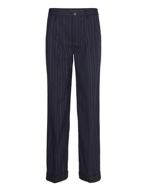 Pleated Wool-Blend Crepe Pant Lauren Ralph Lauren Navy