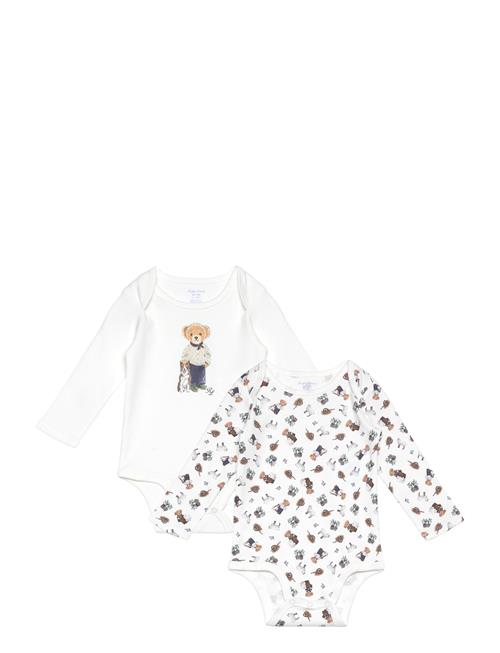 Polo Bear Cotton Bodysuit 2-Pack Ralph Lauren Baby White