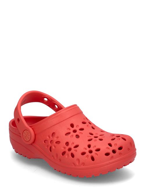 Classic Floral Cut Out Clog K Crocs Red