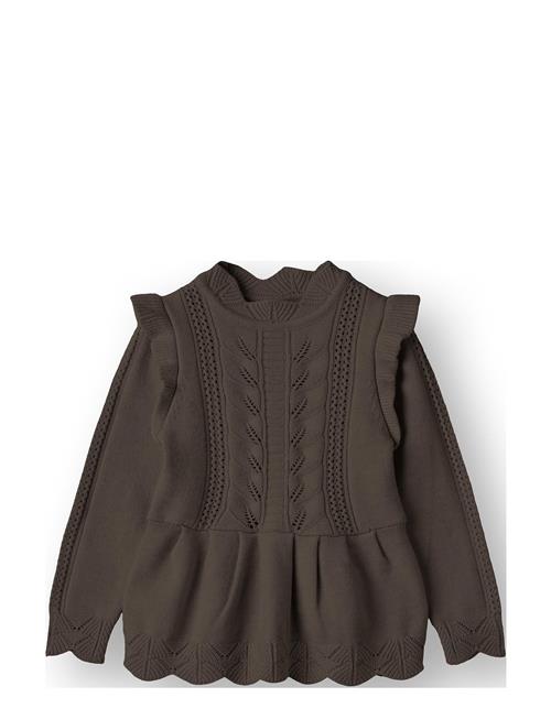 Alilly Peplum Pullover Fliink Brown