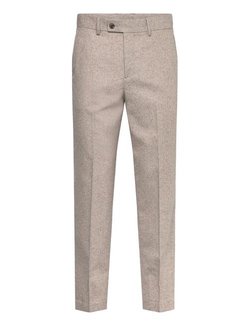 Se Flannel Wool Blend Formal Pant Lindbergh Beige ved Booztlet