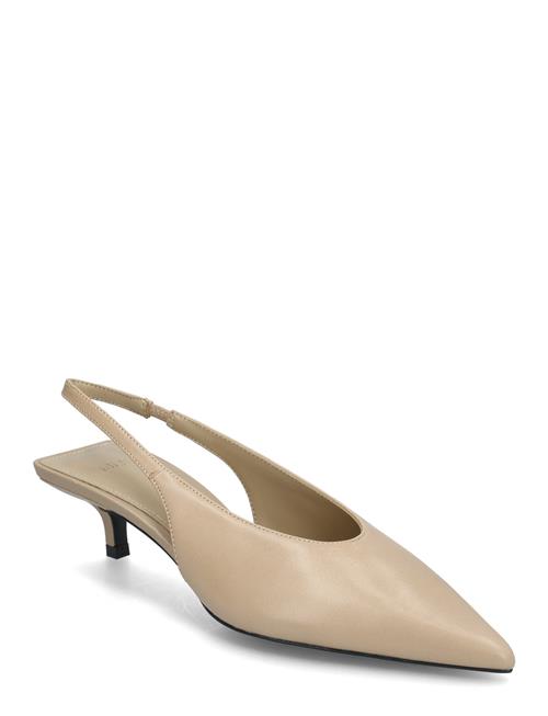 Se Kitten-Heel Leather Shoes Mango Cream ved Booztlet