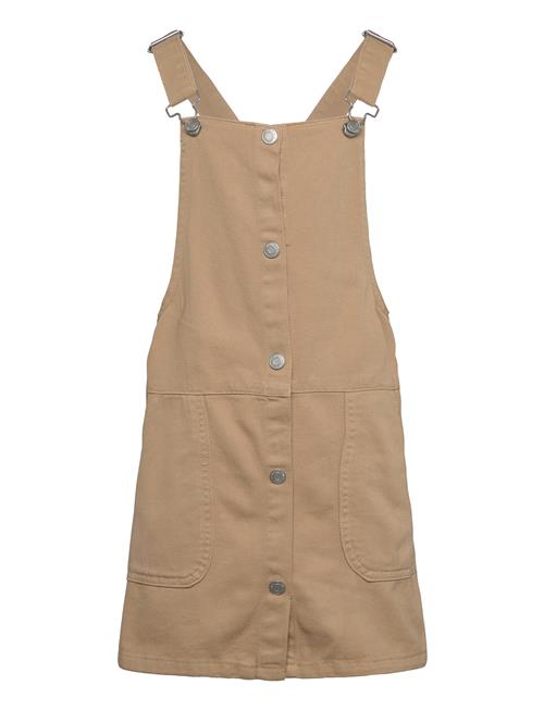 Short Denim Pinafore Mango Brown