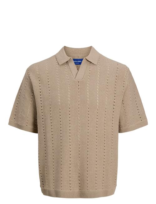 Jack & Jones Jorparos Knit Easter Ss Crochet Polo Jnr Jack & J S Beige