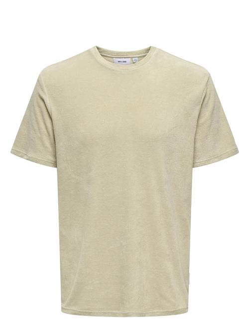 Se Onshellas Reg Frotte Ss Tee ONLY & SONS Beige ved Booztlet