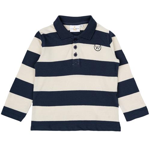 The New Siblings GOTS Nixon Pique Tee Mood Indigo Striped | Marine blå | 98 cm