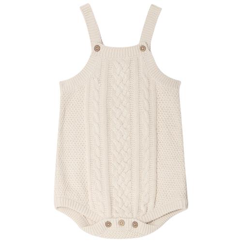 garbo&friends Kabelstrikket Romper Ecru 50/56 cm  Beige  50/56 cm  Unisex