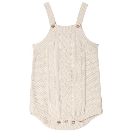 garbo&friends Kabelstrikket Romper Ecru | Beige | 50/56 cm