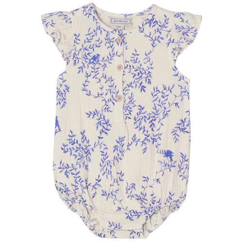 garbo&friends Muslin Frill Romper Jardim 50/56 cm  Blå  50/56 cm  Unisex