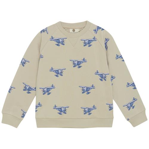 Se EnFant GOTS Sweatshirt Aop French Oak | Beige | 122 cm ved Babyshop