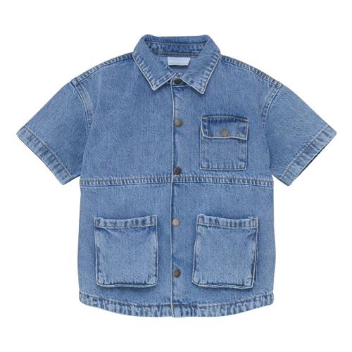 EnFant Kortærmet Denimskjorte Light Denim Blue 116 cm  Blå  116 cm  mand