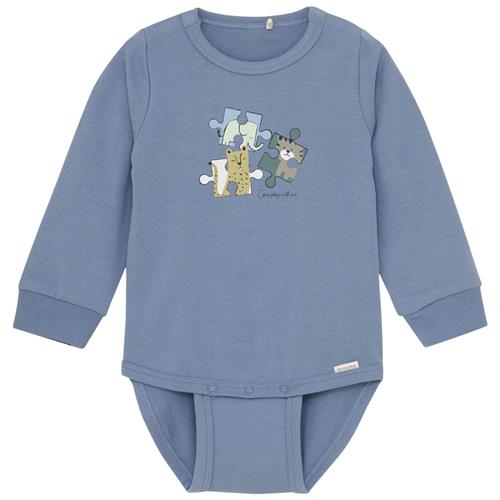 Minymo GOTS Baby Body Flint Stone 68 cm  Grå  68 cm  Unisex