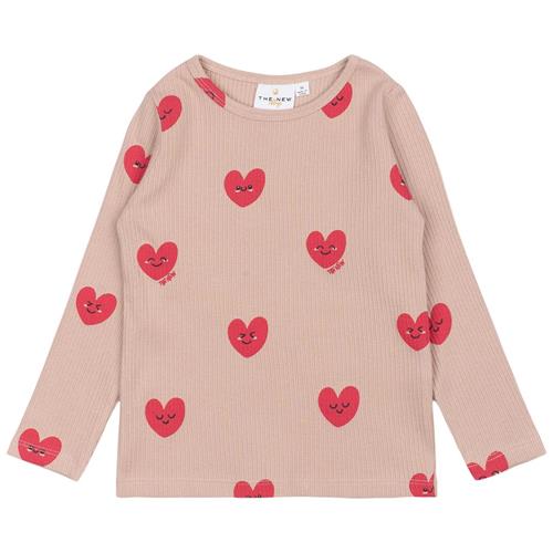 The New Siblings GOTS Nynne Rib T-shirt Adobe Rose 98 cm  Lyserød  98 cm  kvinde