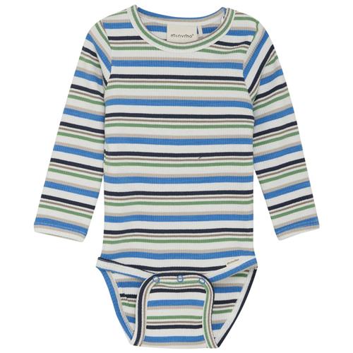 Minymo Ribbet Baby Body Regatta 74 cm  Blå  74 cm  mand